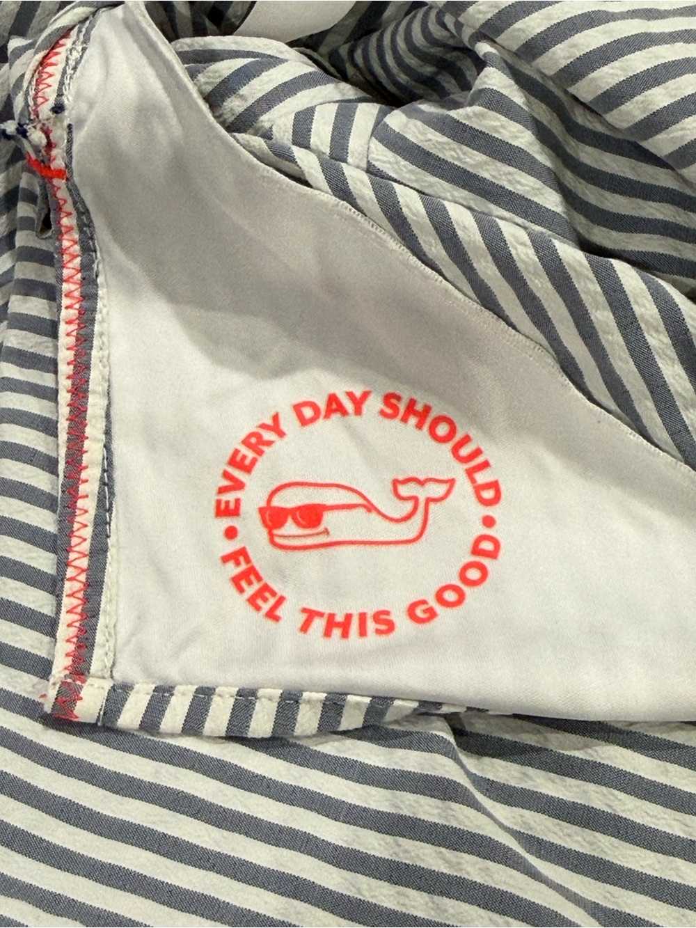 Vineyard Vines Harbor Cover Up Womens Size 2 Blue Seersucker Performance Beach - Picture 10 of 10
